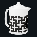 Tetera Geométrica en blanco y negro<br><div class="desc">Negro y blanco,  siempre de estilo,  se exhiben aquí con un diseño moderno y elegante. Mostrado aquí en blanco y negro para esa apariencia de Moda total</div>