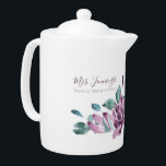 Tetera Gracias Por Ayudarme A Bloom Tea Pot<br><div class="desc">Enseñar aprecio con esta hermosa acuarela floral,  "¡Gracias por ayudarme a florecer!". ¡Perfecto para los profesores! ¡Mug coincidente disponible!</div>