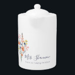 Tetera Gracias Por Ayudarme A Bloom Tea Pot<br><div class="desc">Enseñar aprecio con esta hermosa acuarela floral,  "¡Gracias por ayudarme a florecer!". ¡Perfecto para los profesores! ¡Mug coincidente disponible!</div>