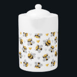 Tetera impresa del patrón de abejas<br><div class="desc">Tetera impresa del patrón de abejas</div>