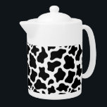 Tetera impresa en vaca de teapot<br><div class="desc">Esta Tetera se muestra en blanco con una linda huella de vaca de campo. Tamaño medio mostrado. Personalizar este artículo o compra tal cual.</div>