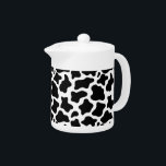 Tetera impresa en vaca de teapot<br><div class="desc">Esta Tetera se muestra en blanco con una linda huella de vaca de campo. Se muestra un tamaño pequeño. Personalizar este artículo o compra tal cual.</div>