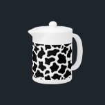 Tetera impresa en vaca de teapot<br><div class="desc">Esta Tetera se muestra en blanco con una linda huella de vaca de campo. Se muestra un tamaño pequeño. Personalizar este artículo o compra tal cual.</div>