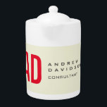 Tetera Iniciales Minimalistas modernas monograma rojo bei<br><div class="desc">Diseños modernos y sencillos Minimalistas. Todos son simples,  atractivos,  únicos.</div>