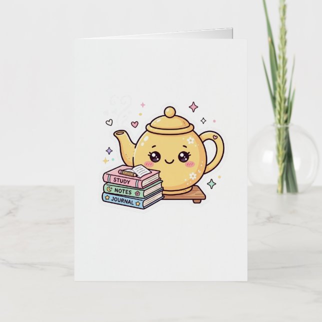 Tetera Kawaii Adorable Cuaderno de Notas Libro Peg (Anverso)