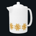 Tetera KNOT Teapot ORO CELTIC<br><div class="desc">El diseño de esta tetera de porcelana ORO CELTIC KNOT es un dibujo original de un lápiz de color de lana suave y borrosa de hilo rodante de oro en un nudo celta. * Los productos de correspondencia están disponibles en la categoría CELTIC KNOTS de mi tienda. ** Si quieres...</div>