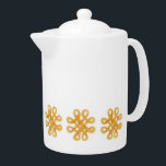 Tetera KNOT Teapot ORO CELTIC<br><div class="desc">El diseño de esta tetera de porcelana ORO CELTIC KNOT es un dibujo original de un lápiz de color de lana suave y borrosa de hilo rodante de oro en un nudo celta. * Los productos de correspondencia están disponibles en la categoría CELTIC KNOTS de mi tienda. ** Si quieres...</div>