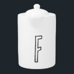 Tetera Letra gris y blanca inicial plana monogramada<br><div class="desc">Es muy sencillo,  estético y atractivo.</div>