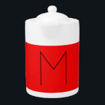 Tetera Letra inicial color rojo Minimalista moderno monog<br><div class="desc">Una inicial extremadamente estética y notable sobresale en un fondo rojo. Puede cambiar la información de la plantilla con su propia información personal con herramientas de edición fáciles y útiles. Por lo tanto,  tendrá un producto que es completamente único para usted.</div>