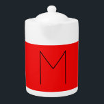 Tetera Letra inicial color rojo Minimalista moderno monog<br><div class="desc">Una inicial extremadamente estética y notable sobresale en un fondo rojo. Puede cambiar la información de la plantilla con su propia información personal con herramientas de edición fáciles y útiles. Por lo tanto,  tendrá un producto que es completamente único para usted.</div>