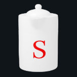 Tetera Letra roja y blanca inicial plana monogramada<br><div class="desc">Es muy sencillo,  estético y atractivo.</div>