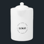 Tetera Logotipo de negocio de círculo redondo personaliza<br><div class="desc">Promociona tu negocio con esta genial tetera,  con la plantilla de logotipo de personalizado! Añade fácilmente tu propio logotipo haciendo clic en la opción "personalizar".</div>