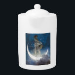 Tetera Luna diosa en las estrellas que dispersan la noche<br><div class="desc">En lo alto de una luna creciente, sus cuernos llegaron como dedos celestes, se pararon Luna, el tejedor de la luna. A diferencia de los mortales que sólo veían una hierba de plata, Luna poseía una belleza impresionante. Su forma, esculpida a la luz de la luna misma, brillaba con los...</div>