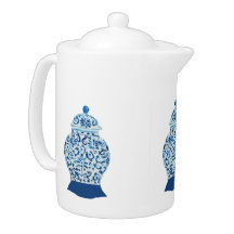 Mano Pintada Blue Ginger Jar Jars Chinoiserie té