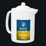 Tetera Mantengan la calma y sigan con el tridente del emb<br><div class="desc">Mantengan la calma y lleven la bandera ucraniana</div>
