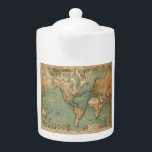 Tetera Mapa del mundo antiguo de la vieja época<br><div class="desc">Diseño minimalista extremo. Le recomendaría a mi familia y amigos. Muy feliz.</div>