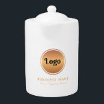 Tetera Marca Gold Logo & Personalizado Text Business Comp<br><div class="desc">Esta elegante tetera sería ideal para sus necesidades de negocios y promocionales. Añade fácilmente tu logotipo y texto personalizado haciendo clic en la opción "personalizar".</div>