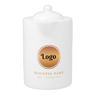 Tetera Marca Gold Logo & Personalizado Text Business Comp
