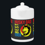 Tetera Mejor Husky Siberiano, papá perro<br><div class="desc">El Husky Husky Dad, el Perro Dad, el Husky Dad es un diseño tierno para los hombres que son unos papás husky. La camisa graciosa es un regalo para los amantes de la husky, hace un regalo de perro genial para los dueños de la husky. El perro husky siberiano, la...</div>