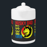 Tetera Mejor Husky Siberiano, papá perro<br><div class="desc">El Husky Husky Dad, el Perro Dad, el Husky Dad es un diseño tierno para los hombres que son unos papás husky. La camisa graciosa es un regalo para los amantes de la husky, hace un regalo de perro genial para los dueños de la husky. El perro husky siberiano, la...</div>