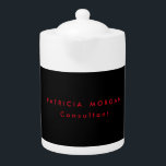 Tetera Minimalista trendy Black Red Profesional su nombre<br><div class="desc">Para ganarse la confianza en el mundo de los negocios,  se necesita un producto bien diseñado que realmente lo represente. Este diseño sencillo,  moderno y minimalista te ayudará mucho.</div>