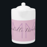 Tetera Monograma Iniciales de nombre Minimalista moderno<br><div class="desc">Moderno y moderno Personalizar Profesional Diseño Simple. Puede Editar fácilmente los detalles del producto.</div>