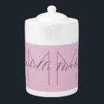 Tetera Monograma Iniciales de nombre Minimalista moderno<br><div class="desc">Moderno y moderno Personalizar Profesional Diseño Simple. Puede Editar fácilmente los detalles del producto.</div>