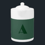 Tetera Monograma Letra inicial personalizado Retro verde<br><div class="desc">Además de un material de calidad y una impresión de calidad,  este diseño le ofrece un enfoque sencillo,  moderno y minimalista. Una plantilla ineludible.</div>