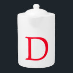 Tetera Monograma rojo clásico elegante minimalista inicia<br><div class="desc">Opciones de tipo y tamaño diferentes,  herramienta de creación fácil de usar. Sólo necesita cambiar el nombre,  la dirección,  la ocupación,  el número de teléfono y los detalles del correo electrónico.</div>