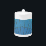 Tetera Mosaico azul de conchas marinas<br><div class="desc">Un dibujo de una concha. Diseño de estilo mosaico en tonos azules.</div>