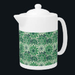 Tetera Mosaico verde teapot<br><div class="desc">Esta tetera se muestra en blanco con una hermosa estampilla de imitación verde. Tamaño medio mostrado. Personalizar este artículo o compra tal cual. Imprimir material freepik.com</div>