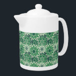 Tetera Mosaico verde teapot<br><div class="desc">Esta tetera se muestra en blanco con una hermosa estampilla de imitación verde. Tamaño medio mostrado. Personalizar este artículo o compra tal cual. Imprimir material freepik.com</div>