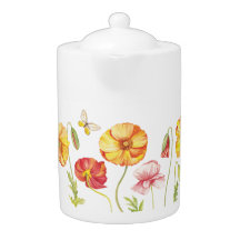 Mug de patrón de arte floral naranja