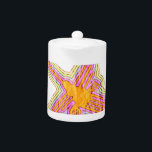 Tetera Nazca Lines Hummingbird Con Efecto De Papel Arruga<br><div class="desc">Las líneas nazcas de Hummingbird,  famoso geoglífico peruano,  con efecto de papel arrugado aplicado a la imagen. Diseño original.</div>