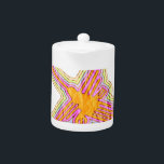 Tetera Nazca Lines Hummingbird Con Efecto De Papel Arruga<br><div class="desc">Las líneas nazcas de Hummingbird,  famoso geoglífico peruano,  con efecto de papel arrugado aplicado a la imagen. Diseño original.</div>