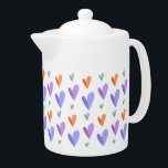 Tetera Patrón de Corazones de papel moderno<br><div class="desc">Inspirado por el arte del papel plegando este patrón cardíaco moderno está diseñado para parecerse a pétalos de flores.</div>