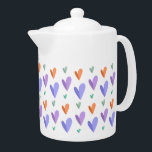 Tetera Patrón de Corazones de papel moderno<br><div class="desc">Inspirado por el arte del papel plegando este patrón cardíaco moderno está diseñado para parecerse a pétalos de flores.</div>
