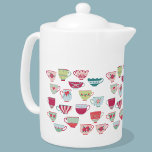 Tetera Patrón de equipo<br><div class="desc">Una versión moderna de la porcelana retro de hueso vintage de bonito o tazas de té de porcelana. ¡Pon la tortilla! Arte original de Nic Squirrell.</div>