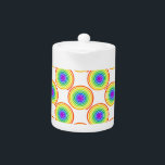 Tetera Patrón de espiral arcoiris<br><div class="desc">Patrón de espiral de arco iris sin foco.</div>