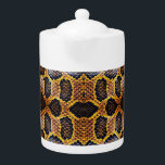 Tetera patrón de piel de serpiente pitón<br><div class="desc">tetera de patrón de piel de serpiente pitón. Añada un toque de lujo a sus diseños con esta impresionante huella de serpiente. El patrón de repetición y el acabado metálico ofrecen una estética sofisticada y atemporal</div>