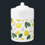 Tetera Patrón de verano de cítricos florales de Lemones f<br><div class="desc">Este verano podrá refrescar su cocina con este magnífico patrón de cítricos verdes y amarillos.</div>