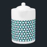 Tetera Patrón floral azul y blanco de Aqua<br><div class="desc">Tetera de patrón floral azul y blanco de Aqua</div>