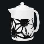 Tetera Patrón geométrico negro<br><div class="desc">Patrón geométrico en blanco y negro</div>