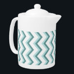 Tetera Patrón ZigZag Chevron en verde menta<br><div class="desc">Diseño elegante y moderno zigzag Chevron. Mostrado aquí en Mint Green por esa apariencia de Moda total</div>