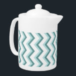 Tetera Patrón ZigZag Chevron en verde menta<br><div class="desc">Diseño elegante y moderno zigzag Chevron. Mostrado aquí en Mint Green por esa apariencia de Moda total</div>