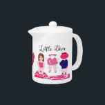 Tetera "Pequeña diva" Teapot<br><div class="desc">¡Placas de papel y servilletas a juego disponibles! Otros diseños y productos divertidos con DIVAtude creados por Lady Denise en www.zazzle.com/LadyDenise</div>