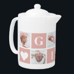 Tetera Personalizado lindo 6 Collage de fotos Abuela Gigi<br><div class="desc">Crea un hermoso regalo fotográfico para tu abuela. Personaliza fácilmente esta tetera con tus imágenes. Simplemente puede personalizar nuestra plantilla para crear un regalo único para otros miembros de la familia o amigos.</div>