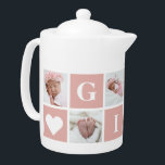 Tetera Personalizado lindo 6 Collage de fotos Abuela Gigi<br><div class="desc">Crea un hermoso regalo fotográfico para tu abuela. Personaliza fácilmente esta tetera con tus imágenes. Simplemente puede personalizar nuestra plantilla para crear un regalo único para otros miembros de la familia o amigos.</div>