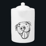 Tetera pitbull dibujar simples amantes del perro blanco n<br><div class="desc">Simple dibujo digital en blanco y negro de un Pitbull. ¡Perfecto para los amantes del Pitbull o del perro!</div>