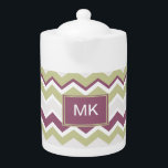 Tetera Plantilla de colores de moda 2013<br><div class="desc">Estamos celebrando las nuevas tendencias de color de 2013 en este divertido patrón de garrapatas de zigzag chevron - utilizando colores del nuevo COLOR PALETTE 2013 - Colores de inspiración culinaria, combinando colores picantes con tonos más frescos. El efecto es reconfortante, pero aún así incluye brotes de color inesperado para...</div>